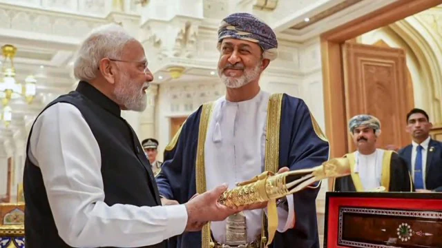 To broaden its market access, India signs a free trade agreement with Oman.